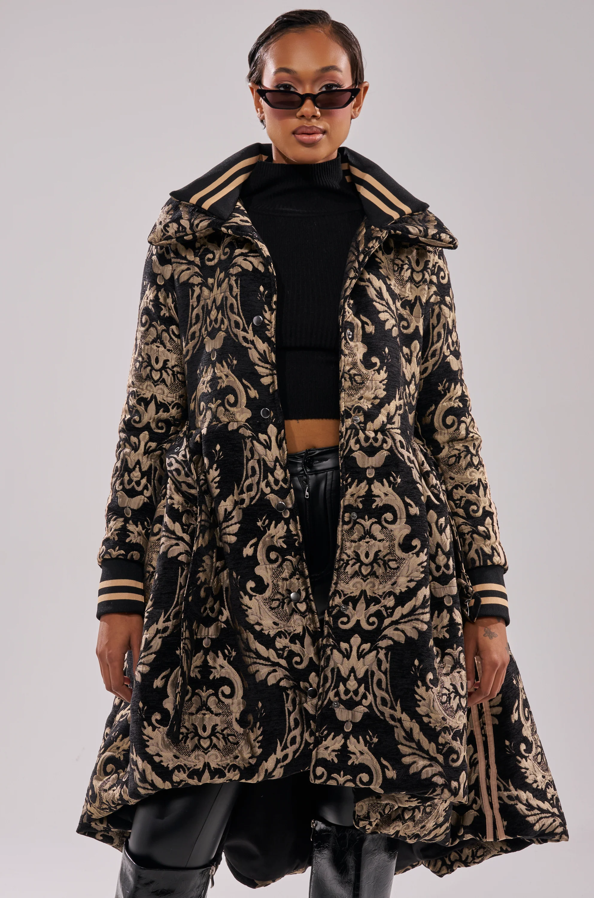 DECKER PUFFER TRENCH IN JACQUARD