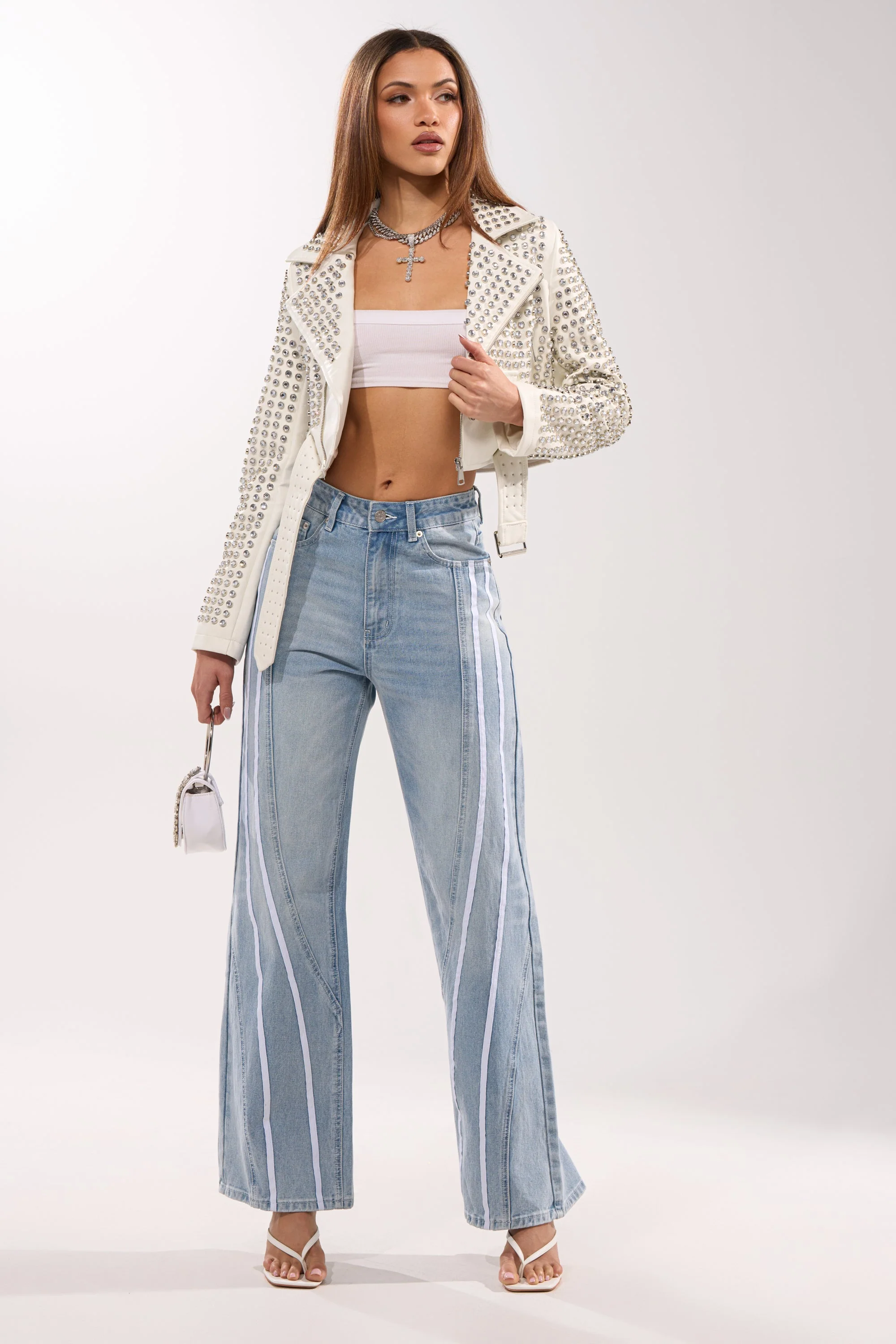 DEMI EMBELLISHED MOTO IN WHITE - Image 12