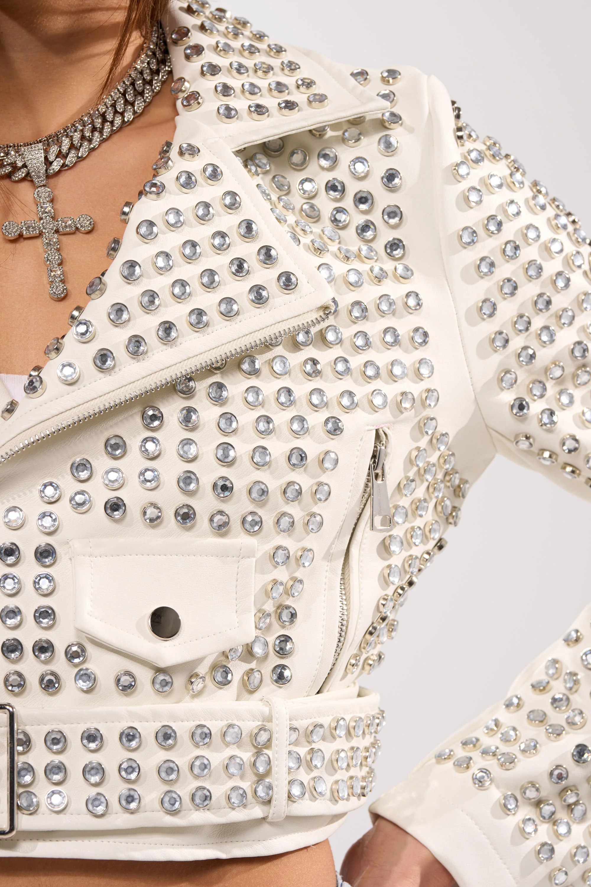 DEMI EMBELLISHED MOTO IN WHITE - Image 14