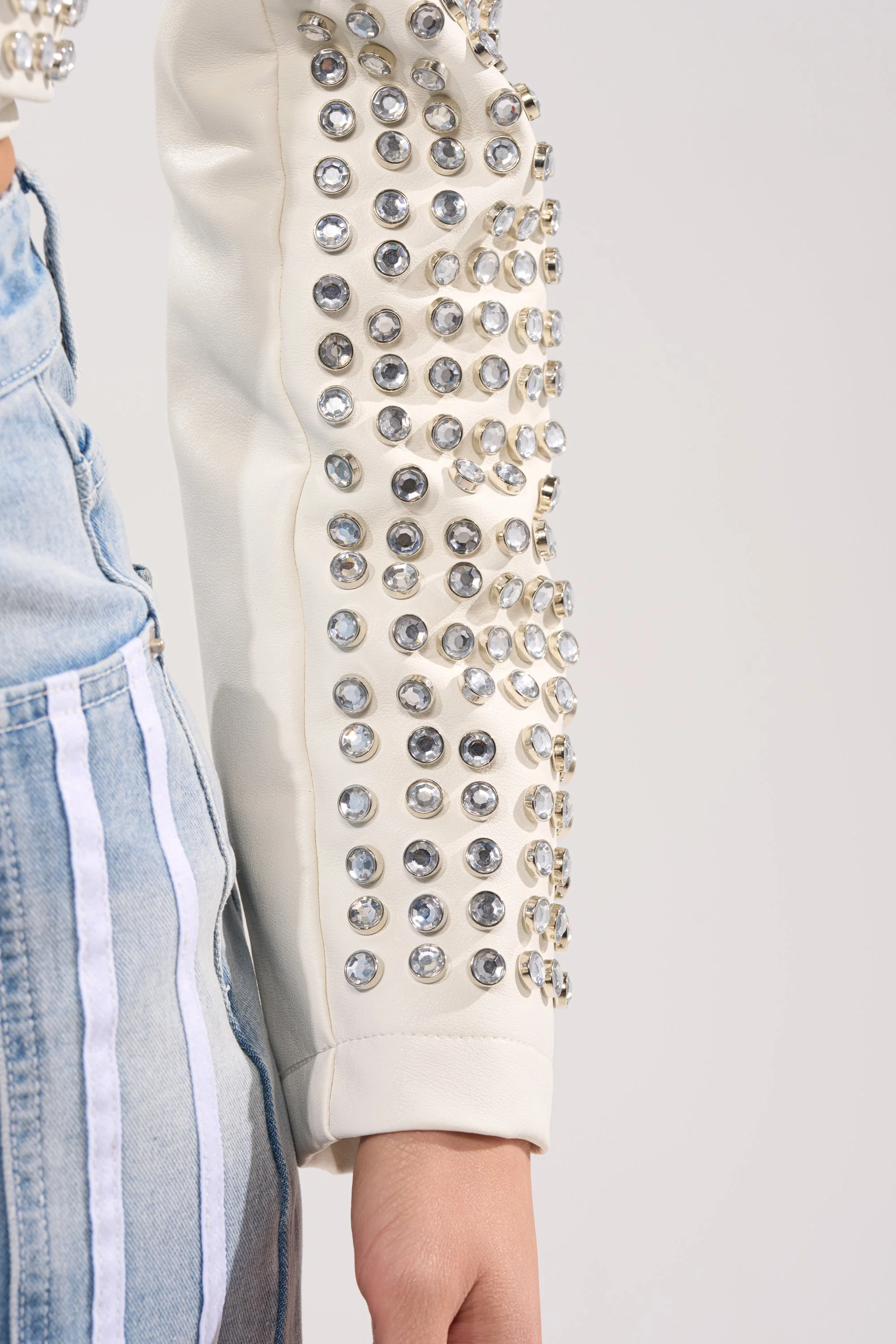 DEMI EMBELLISHED MOTO IN WHITE - Image 15