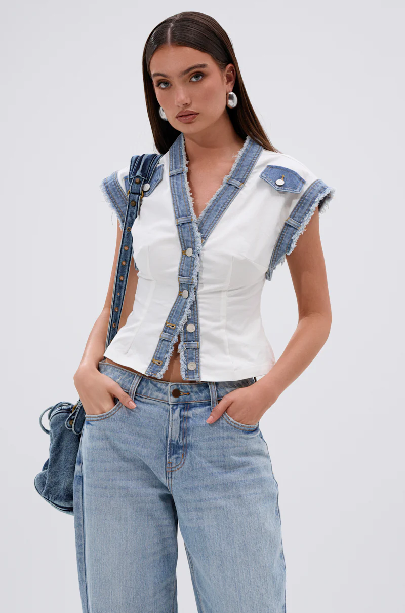 DENIM BABY BUTTON DOWN TOP - Image 2