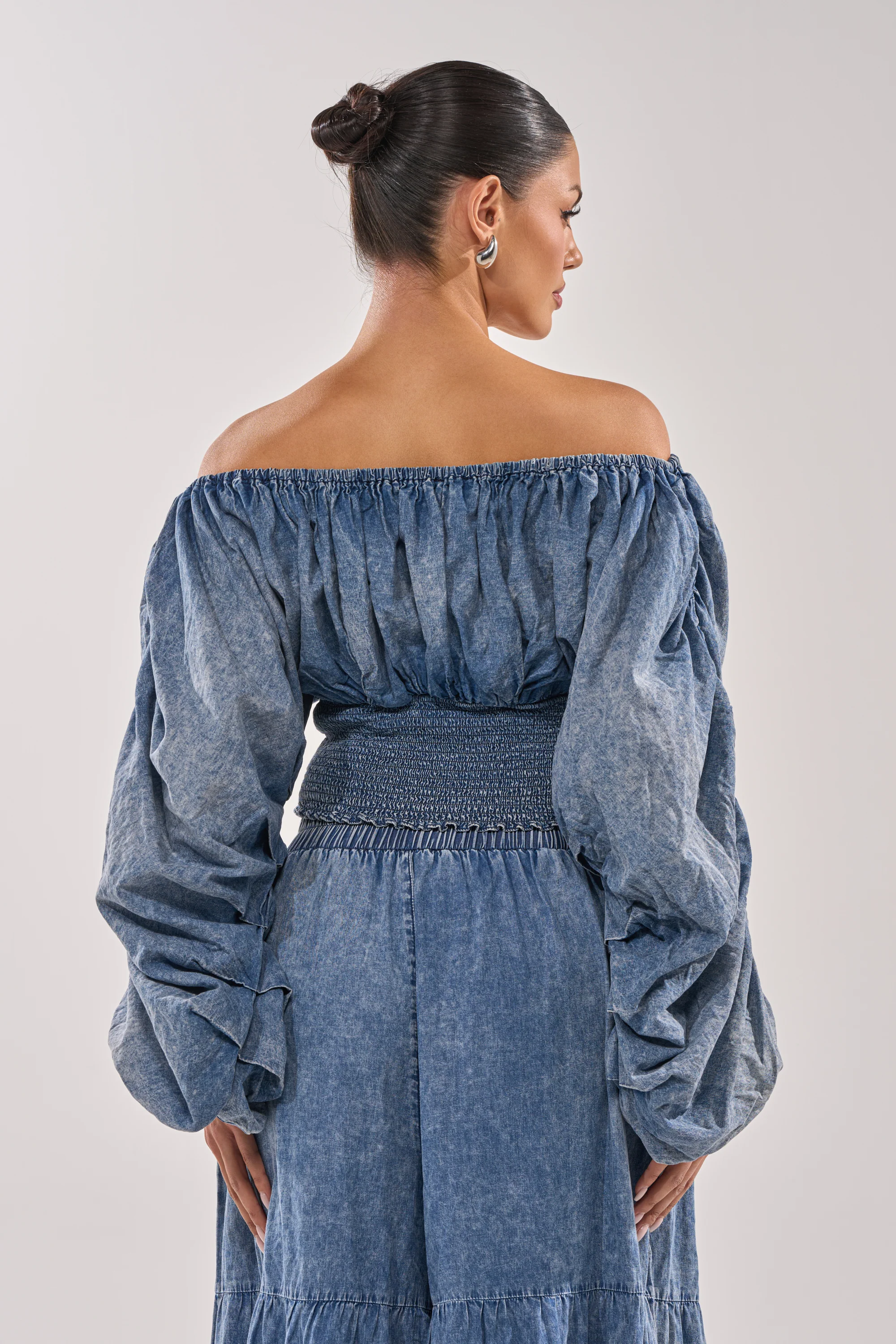DENIM FOR DAYS OFF THE SHOULDER TOP - Image 5