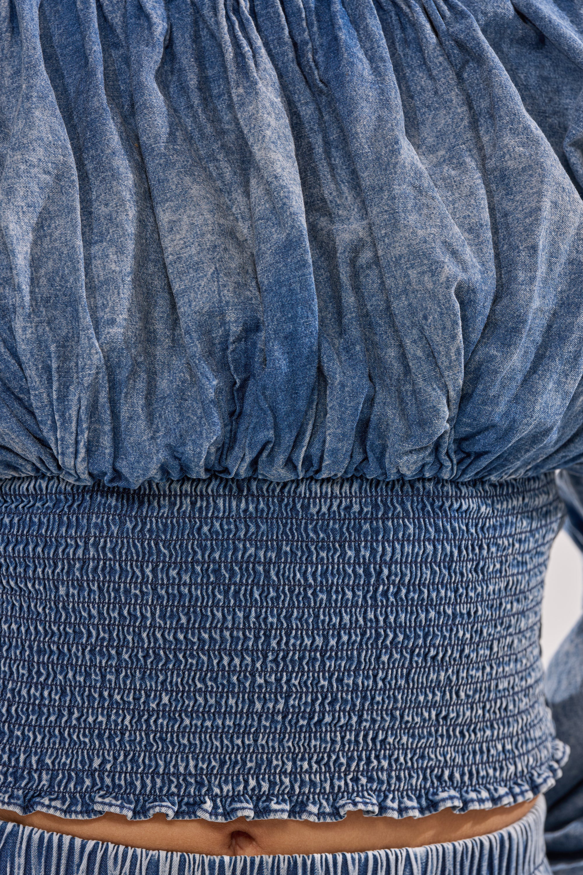 DENIM FOR DAYS OFF THE SHOULDER TOP - Image 8