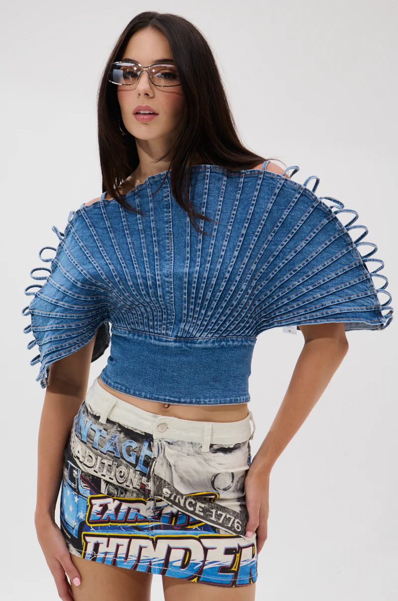 DENIM ON DENIM BLOUSE - Image 2
