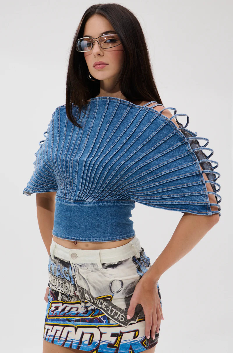 DENIM ON DENIM BLOUSE - Image 3