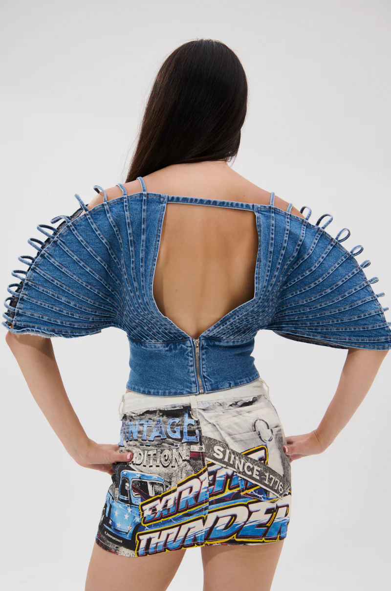 DENIM ON DENIM BLOUSE - Image 6