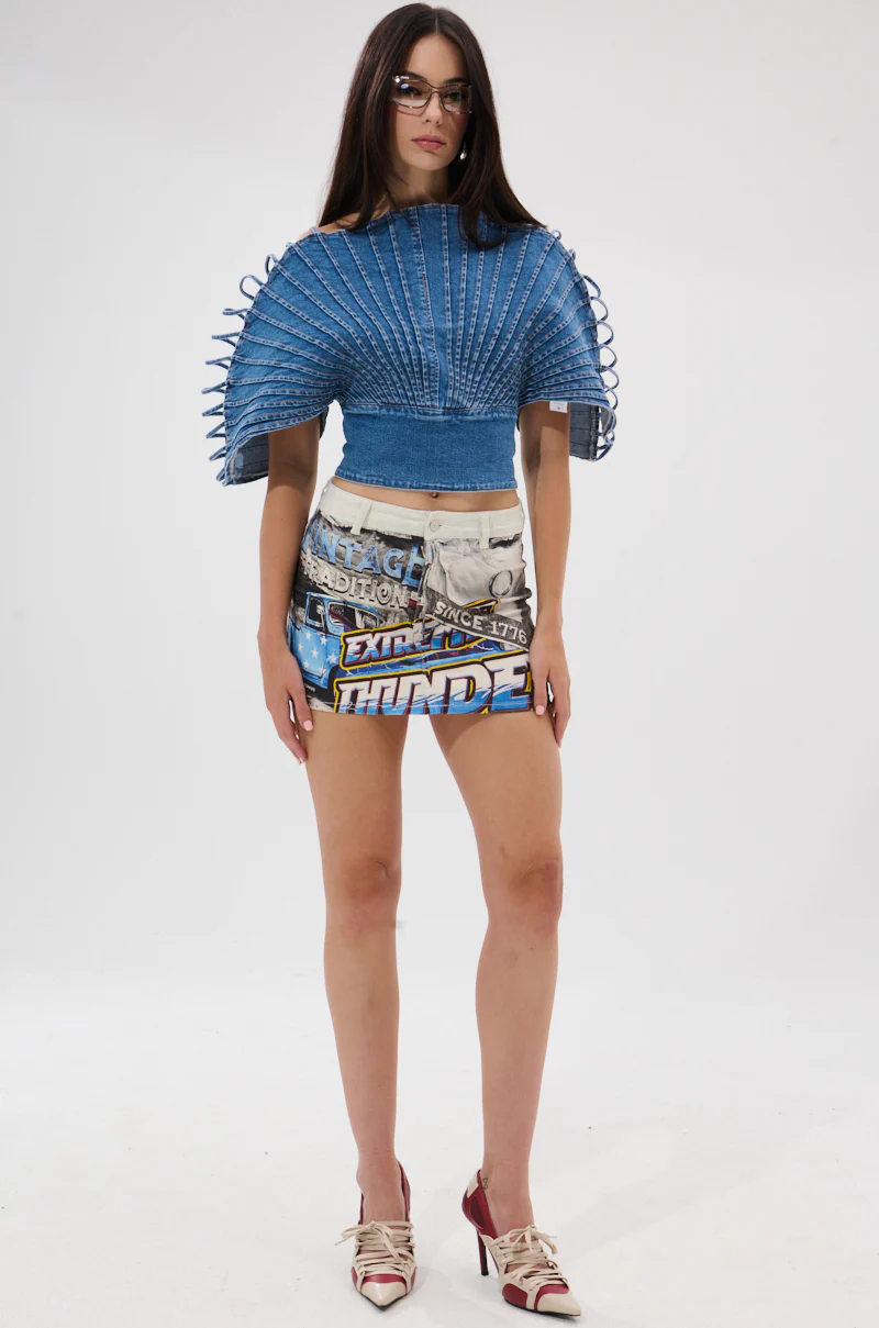 DENIM ON DENIM BLOUSE - Image 8