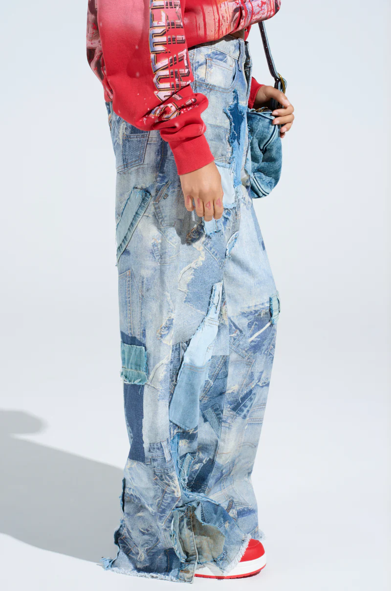 DENIM ON DENIM PATCHWORK JEANS - Image 3