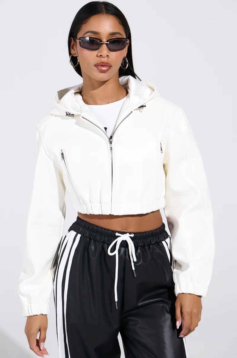 DEX HOODED BOMBER IN WHITE - Image 6