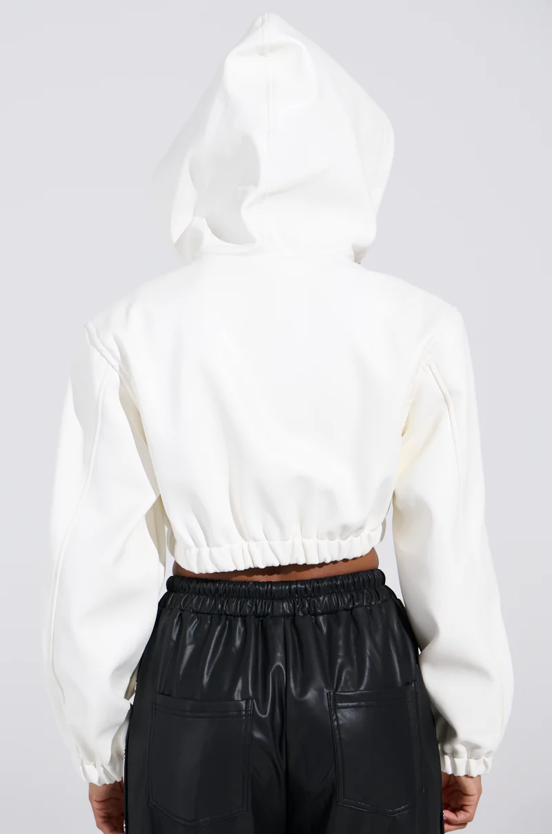 DEX HOODED BOMBER IN WHITE - Image 8
