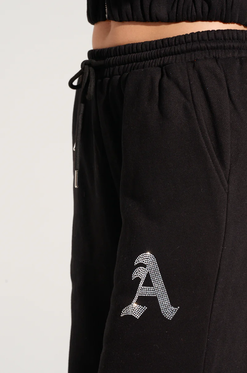 DEXTRA WIDE LEG SWEATPANT WITH RHINESTONE DETAIL - Image 7