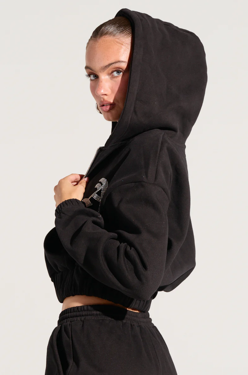 DEXTRA ZIP UP HOODIE WITH RHINESTONE DETAIL - Image 4