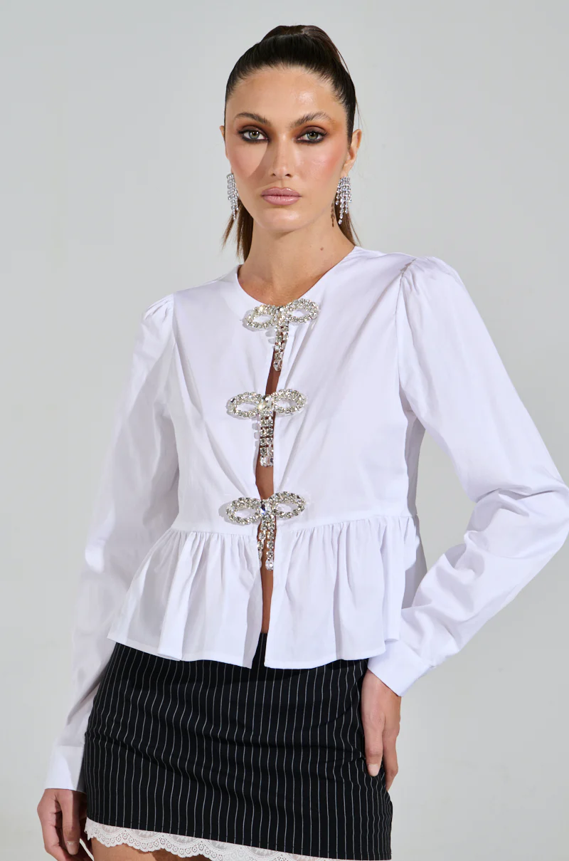 DIAMOND BOW BUTTON UP - Image 2