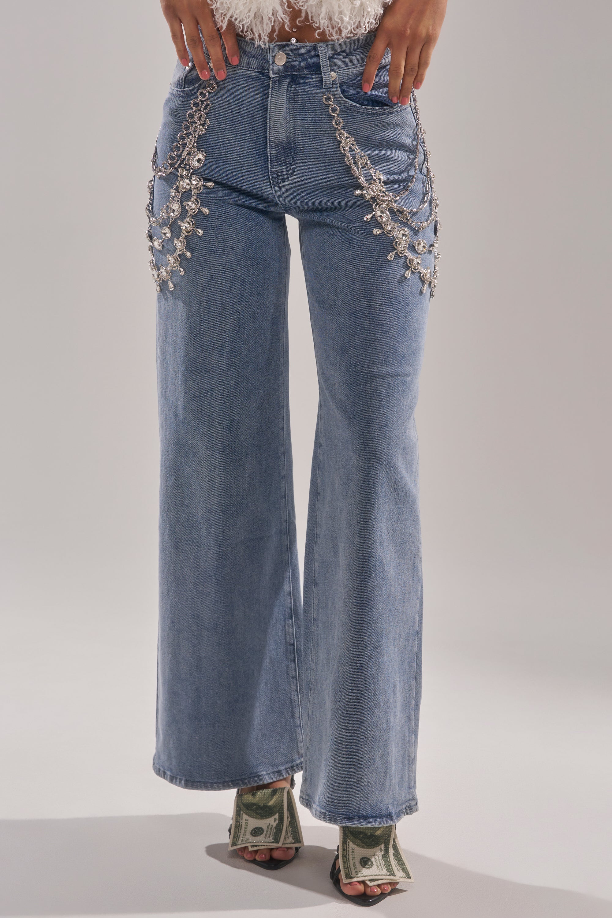 DIAMOND LOVER RELAXED DENIM WITH RHINESTONE - Image 2