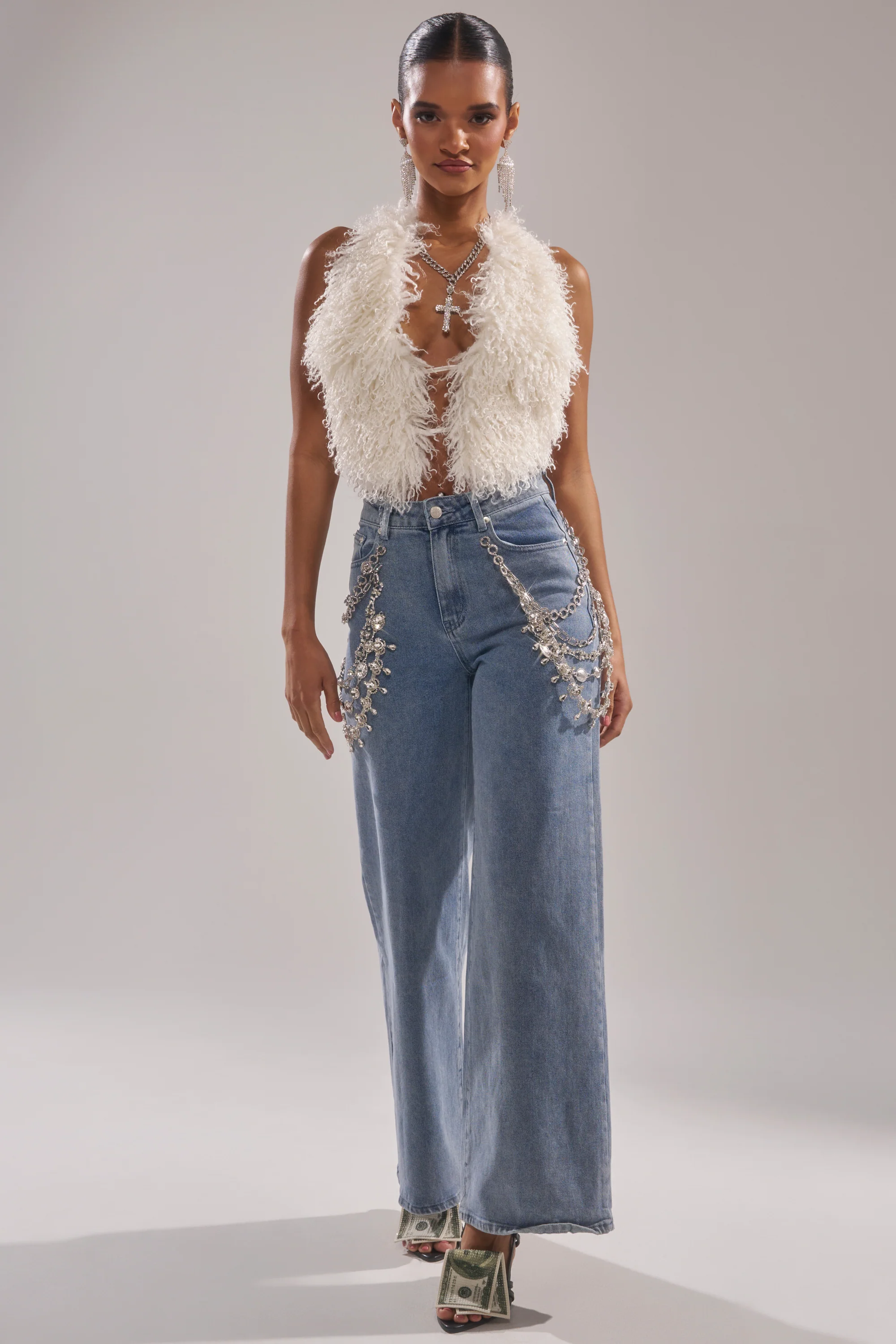DIAMOND LOVER RELAXED DENIM WITH RHINESTONE - Image 5