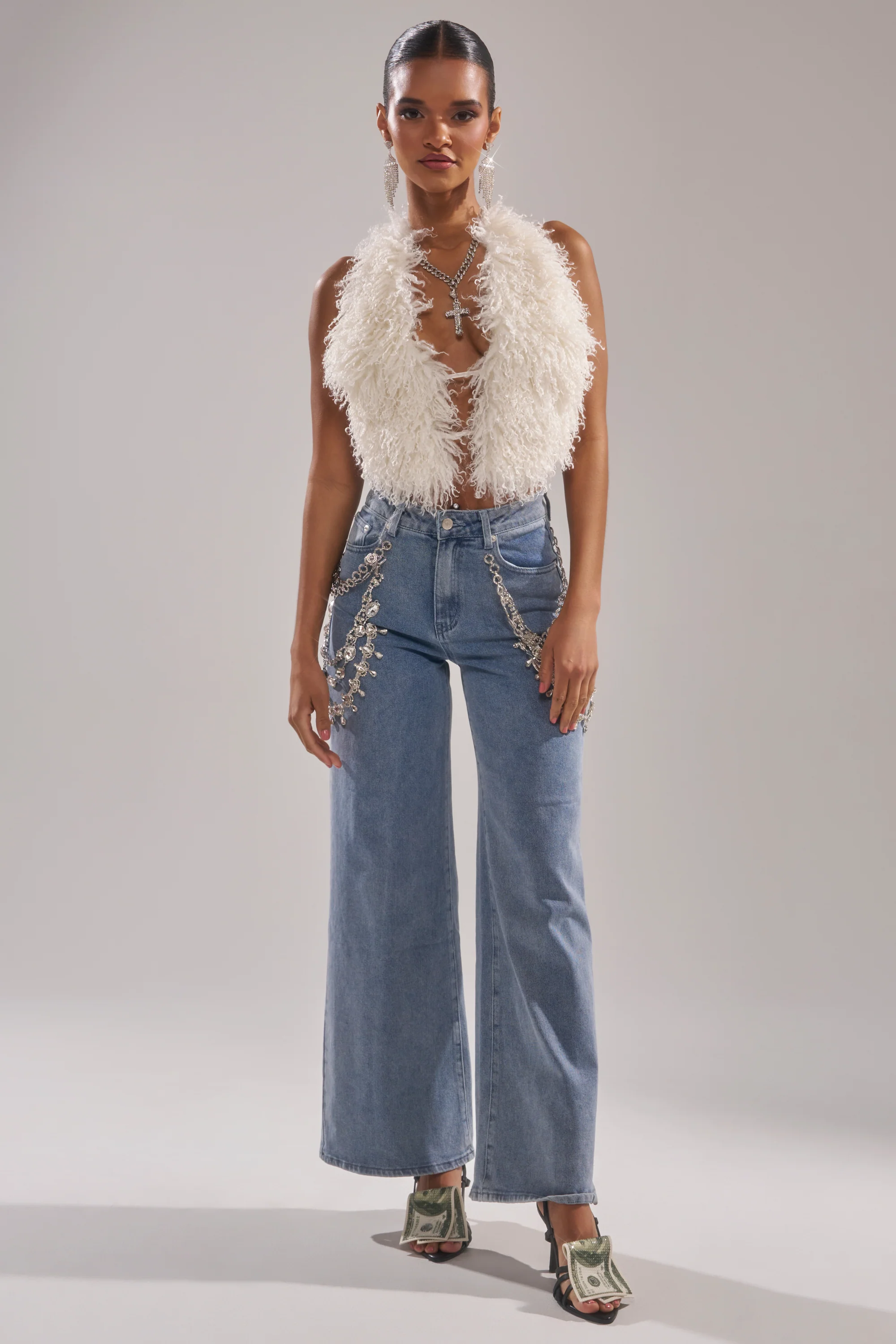 DIAMOND LOVER RELAXED DENIM WITH RHINESTONE - Image 7