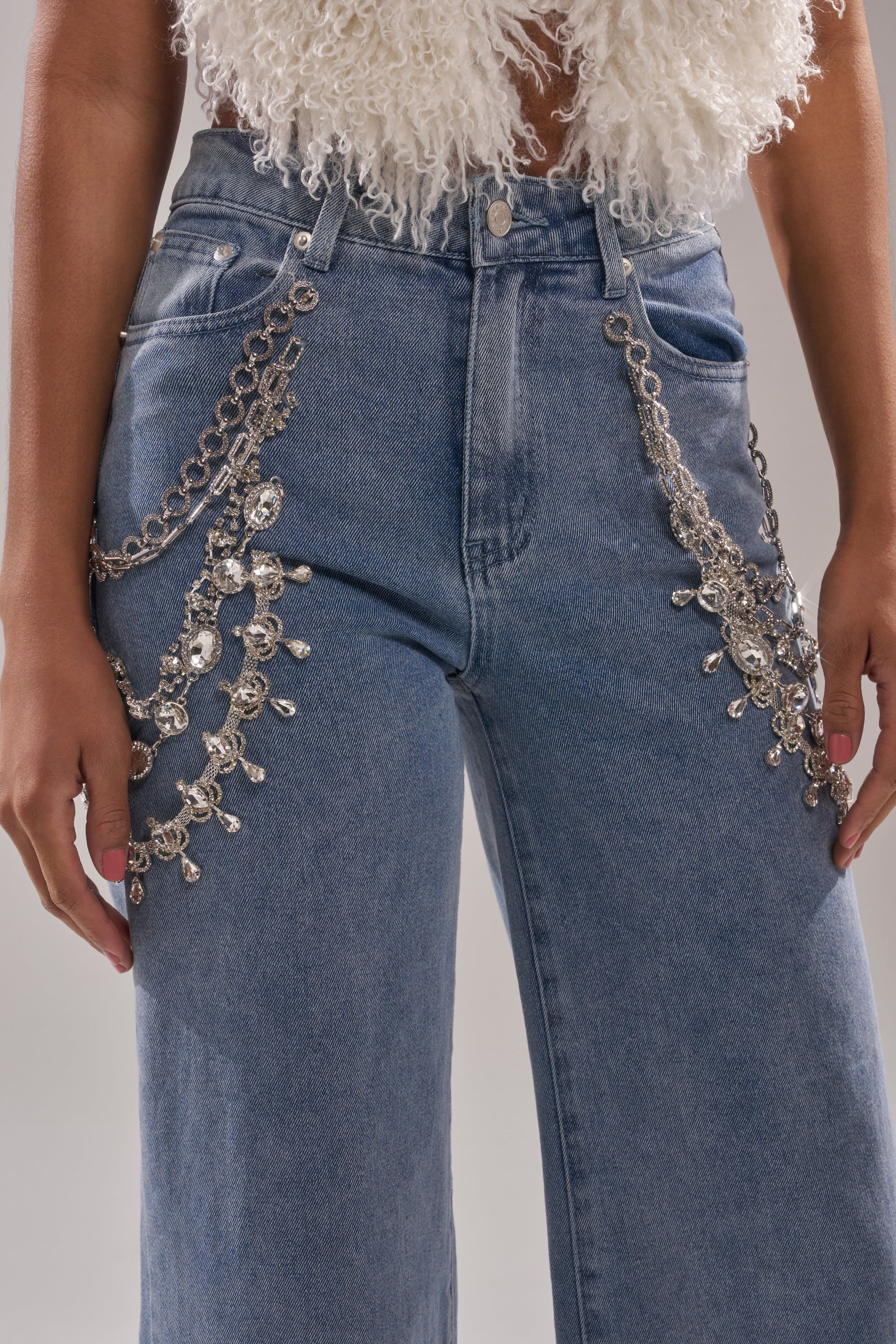 DIAMOND LOVER RELAXED DENIM WITH RHINESTONE - Image 9