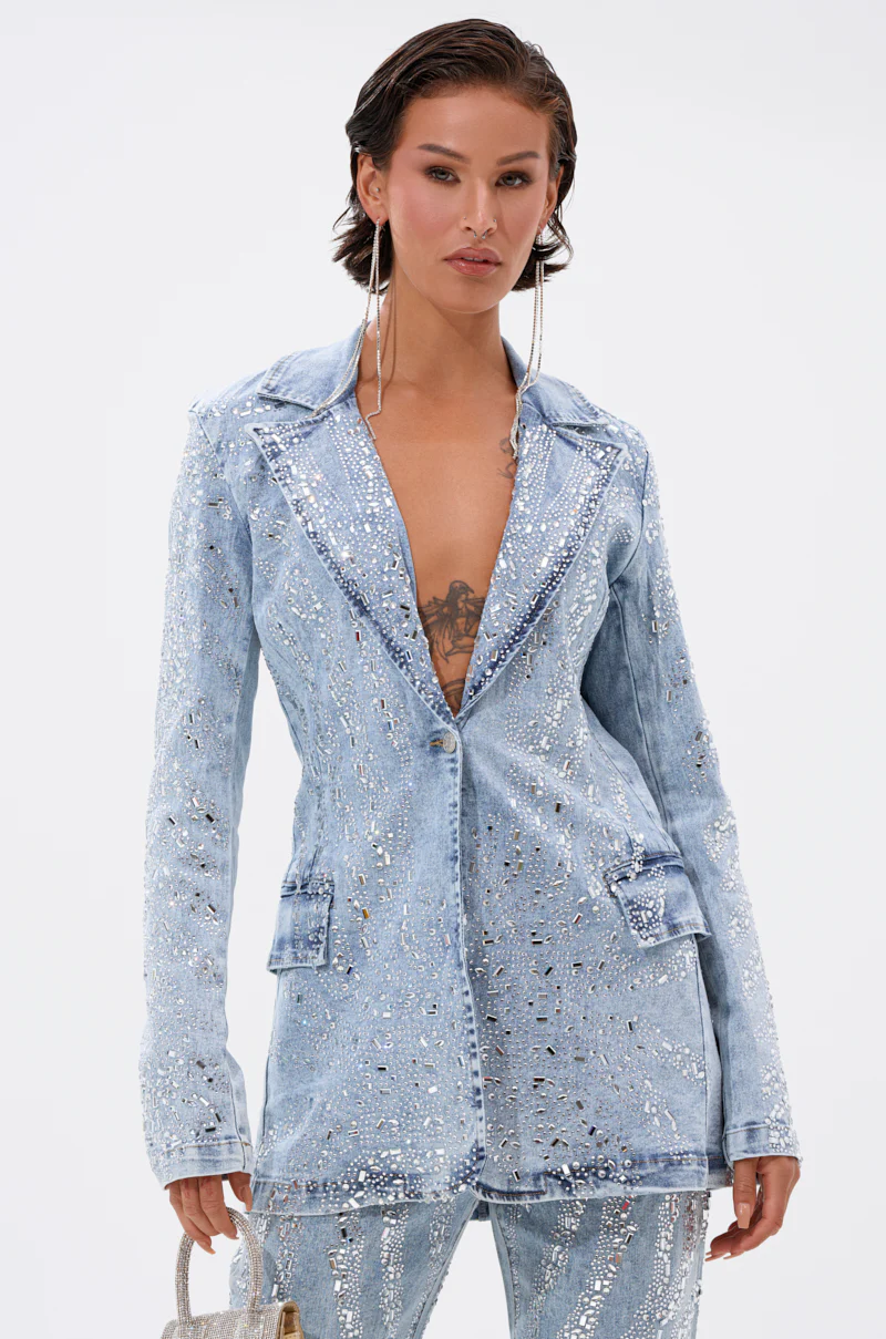 DIAMONDS DANCING DENIM BLAZER - Image 2