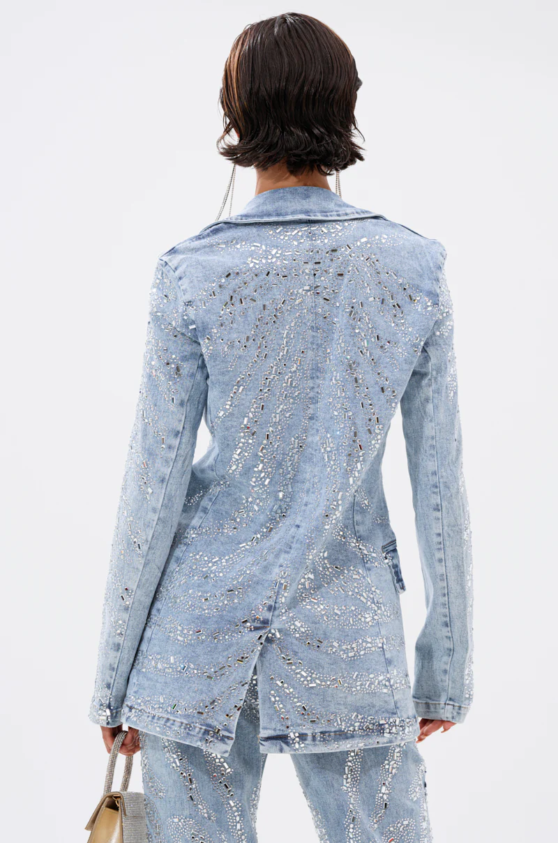 DIAMONDS DANCING DENIM BLAZER - Image 4