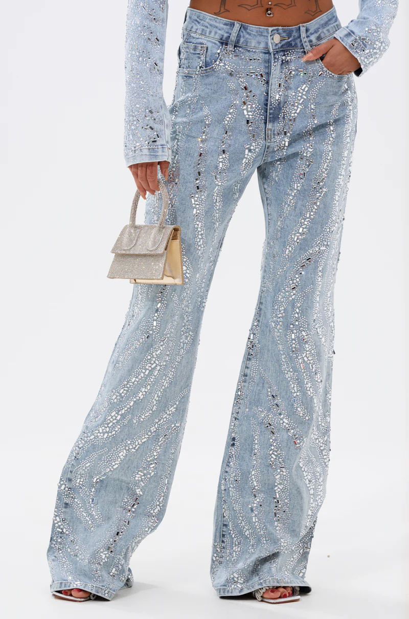 DIAMONDS DANCING DENIM FLARE PANT - Image 3