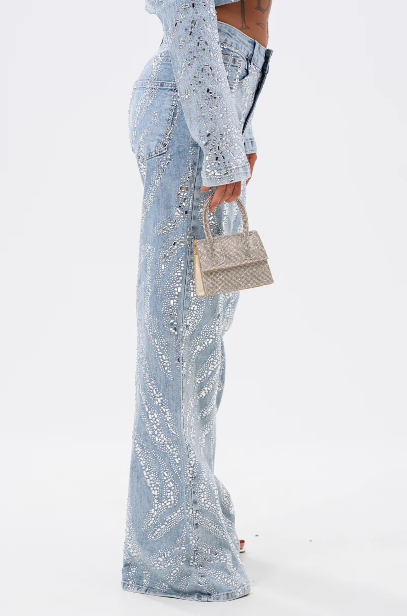 DIAMONDS DANCING DENIM FLARE PANT - Image 4
