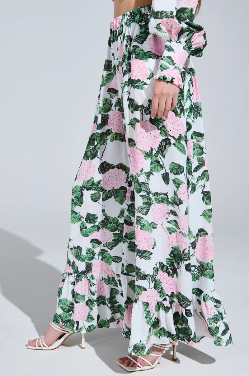 DIANE FLORAL WIDE LEG RUFFLE PANT - Image 3