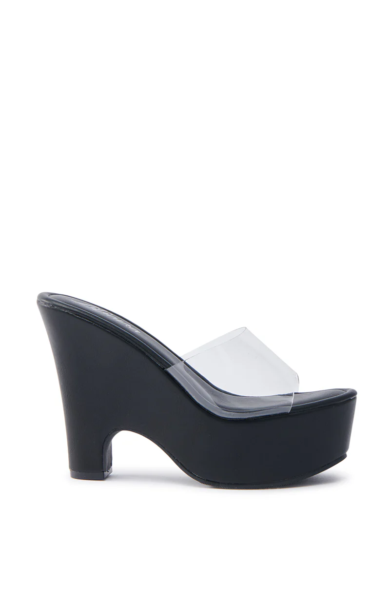 DIEGO BLACK PVC WEDGE SANDAL - Image 3