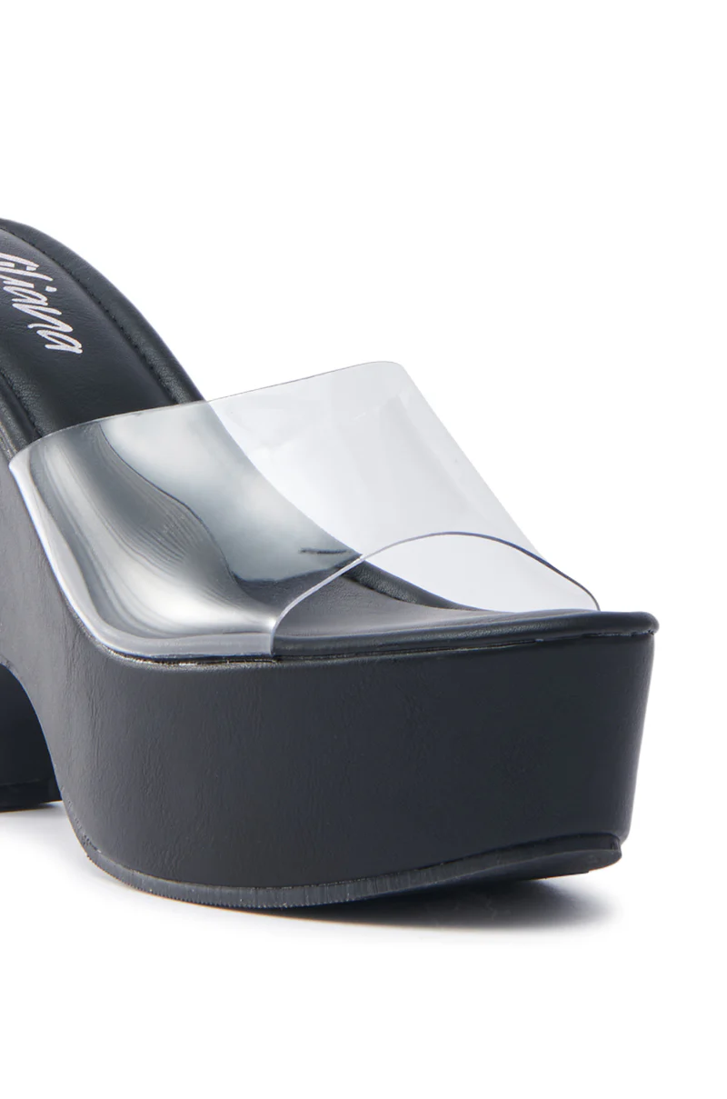 DIEGO BLACK PVC WEDGE SANDAL - Image 6