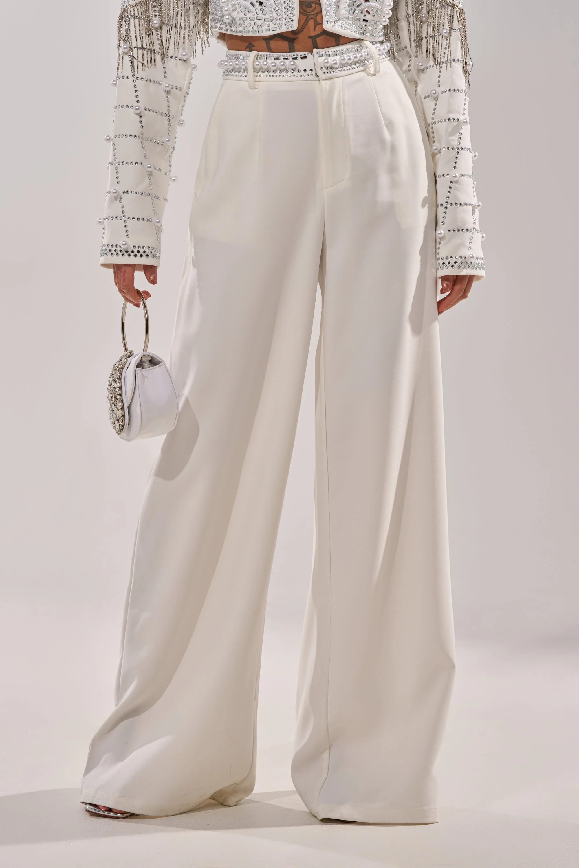 DIRTY MARTINI EMBELLISHED TROUSER IN WHITE - Image 2