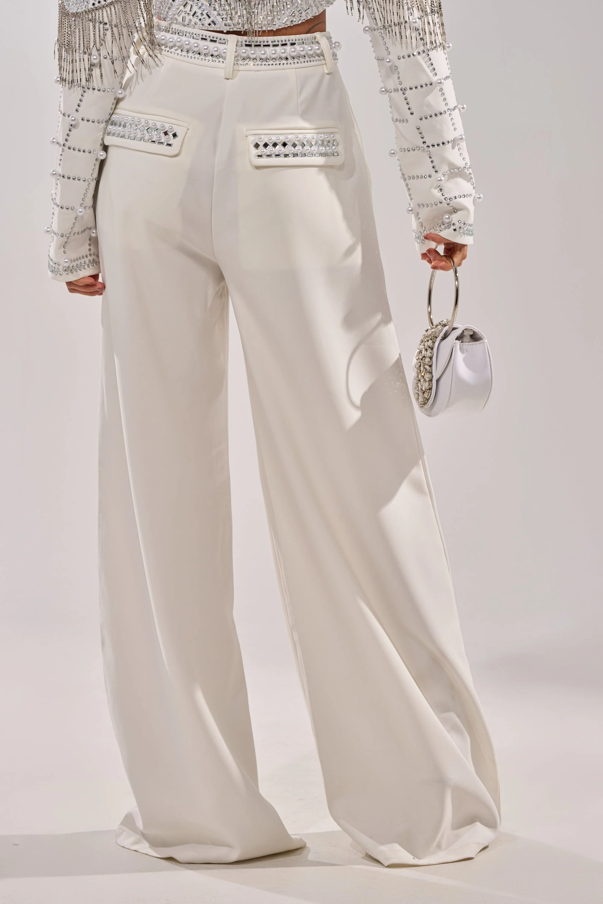 DIRTY MARTINI EMBELLISHED TROUSER IN WHITE - Image 5