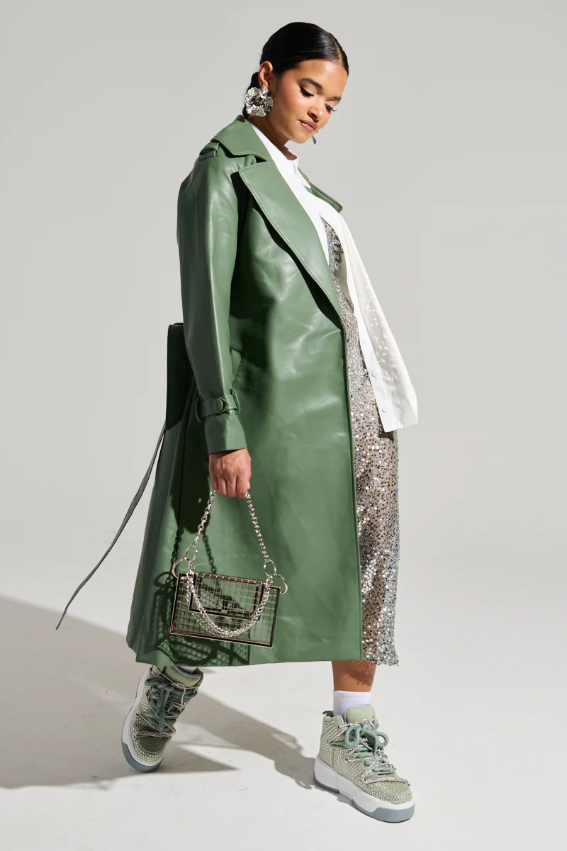 DIRTY MARTINI FAUX LEATHER TRENCH - Image 2
