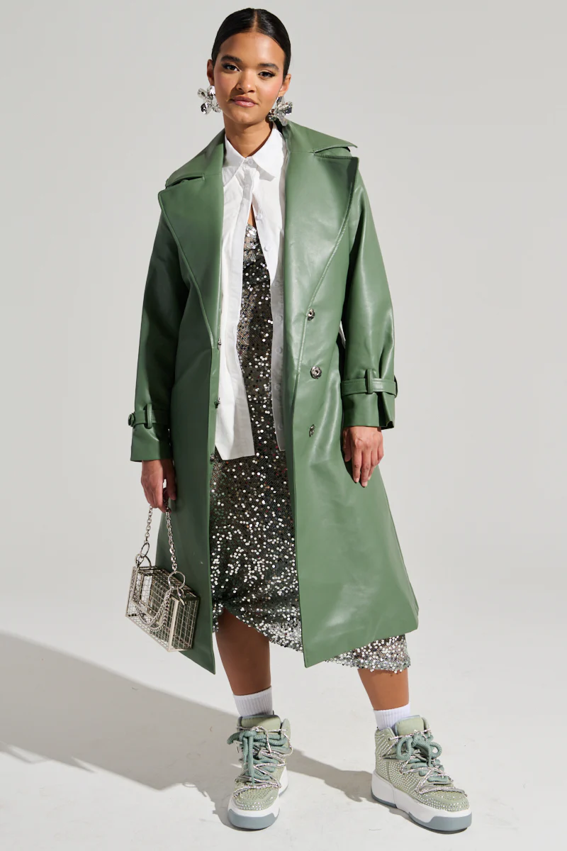 DIRTY MARTINI FAUX LEATHER TRENCH - Image 3