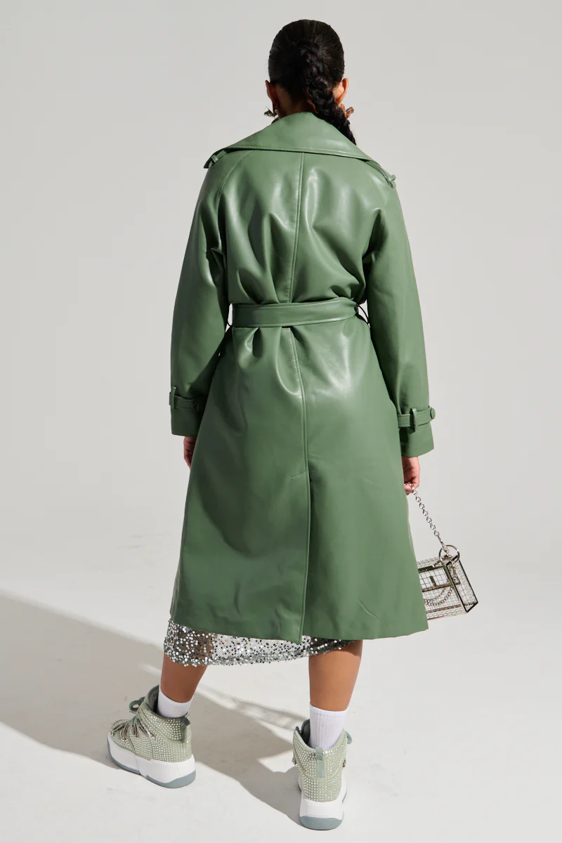 DIRTY MARTINI FAUX LEATHER TRENCH - Image 7