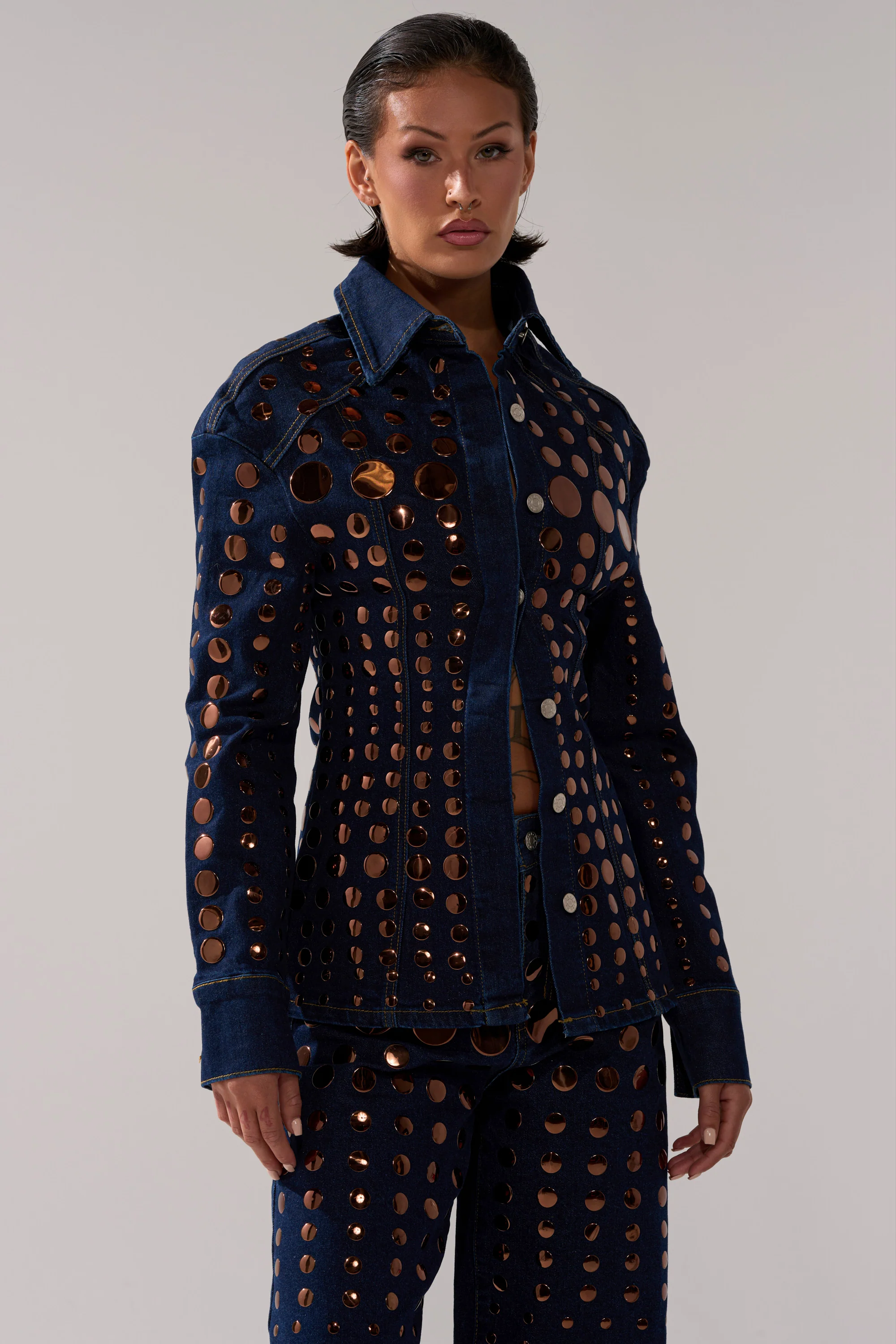 DISCO BABE DENIM BUTTON DOWN - Image 2