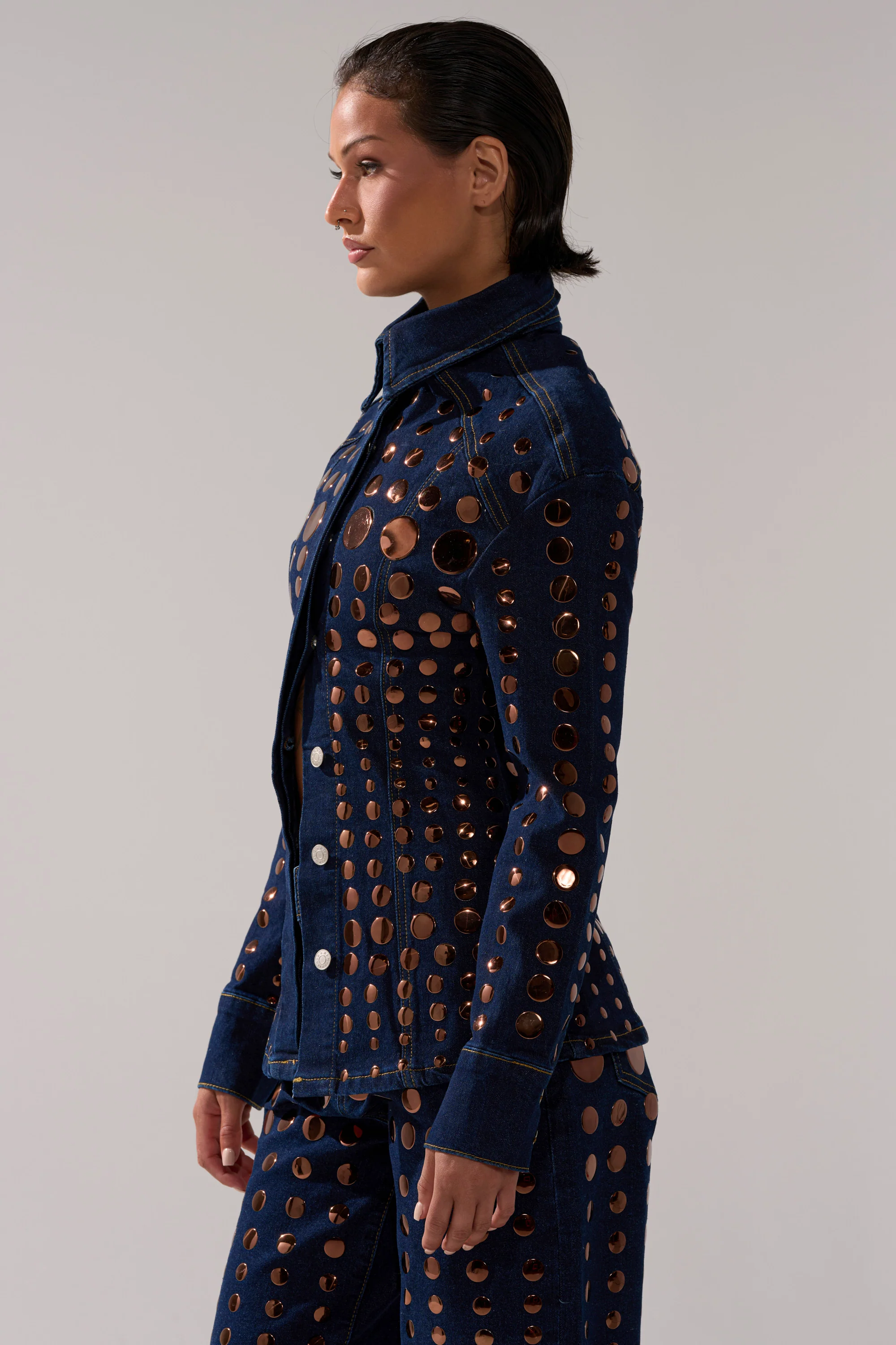 DISCO BABE DENIM BUTTON DOWN - Image 5