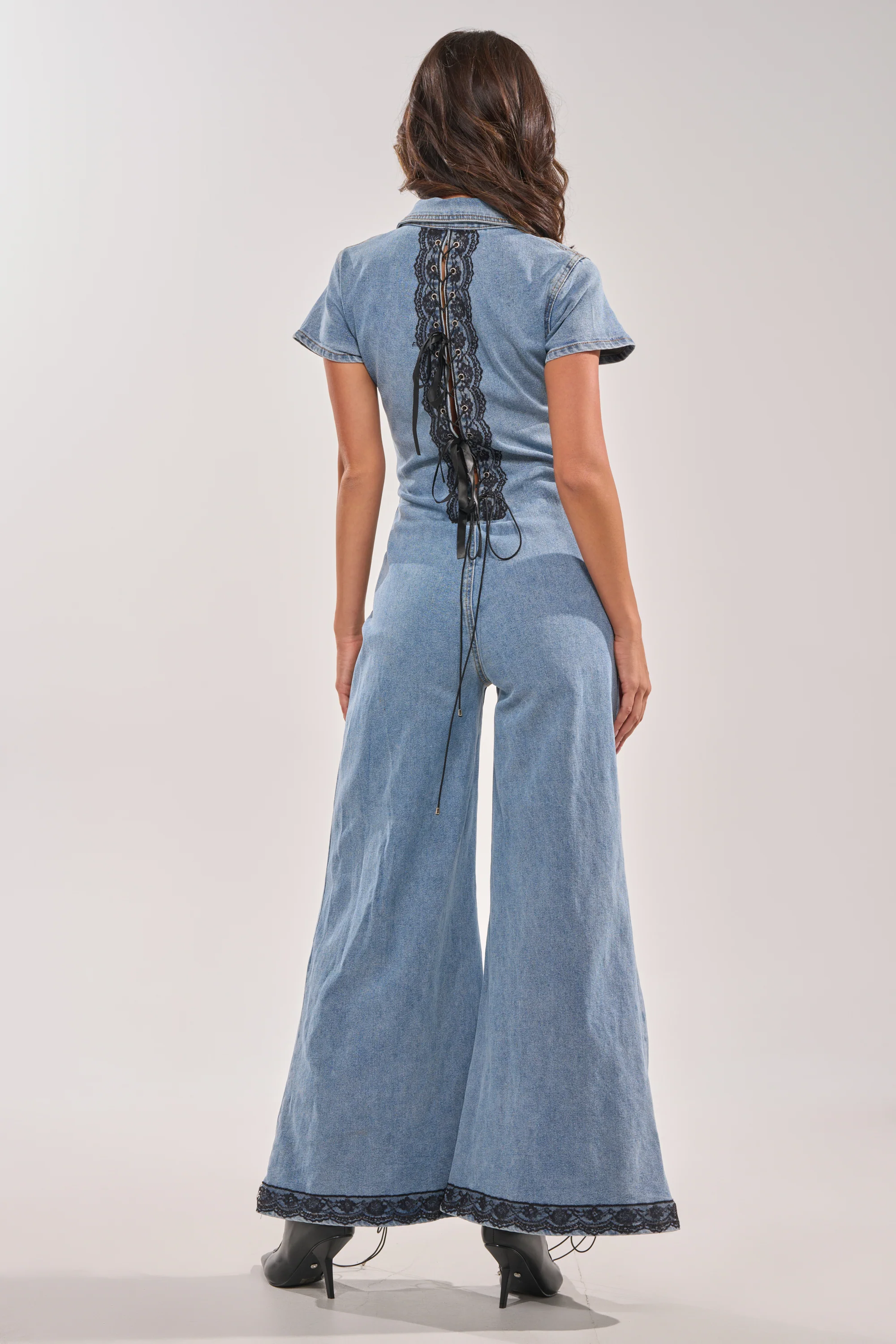 DIXIE LACE DENIM JUMPSUIT - Image 8