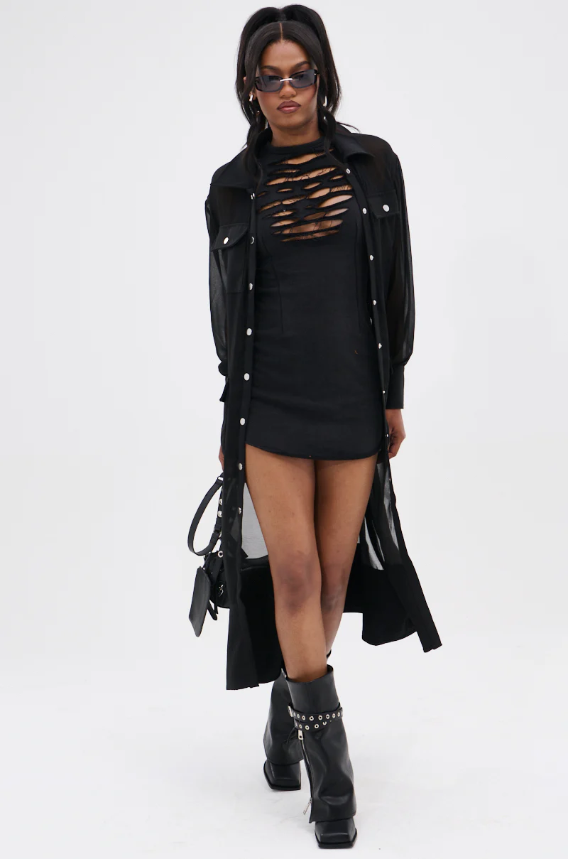 DIXIE SHREDDED MINI DRESS - Image 7