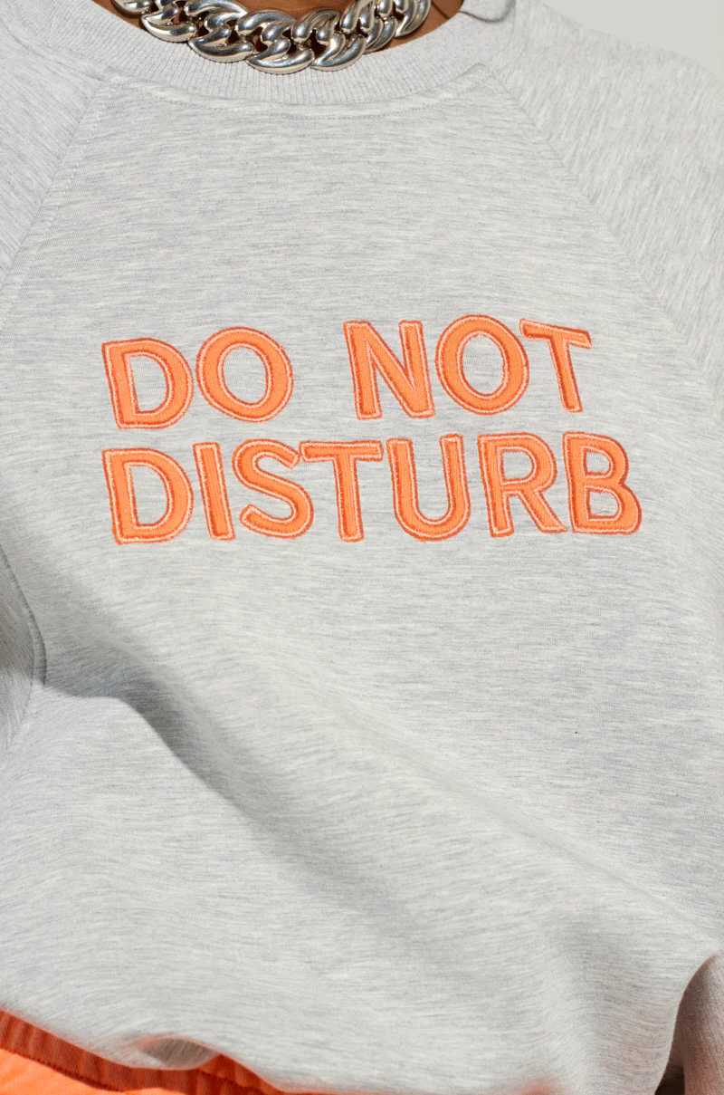 DO NOT DISTURB ME KNIT BODYSUIT IN GREY - Image 6