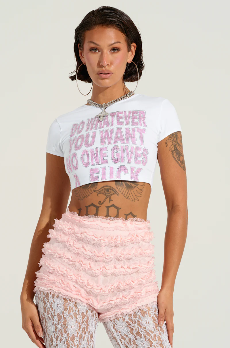 DO WHATEVER YOU WANT RHINESTONE BABY TEE