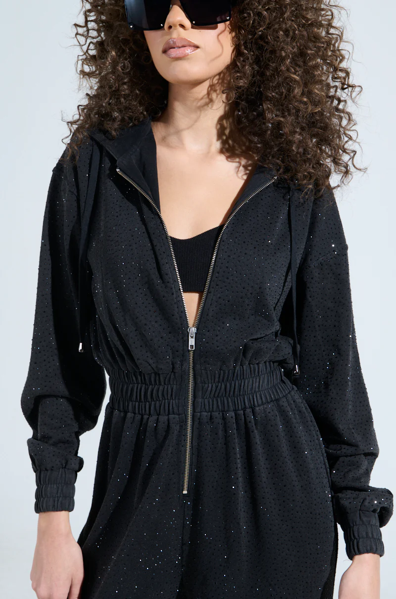 DOING THE MOST FRENCH TERRY JUMPSUIT WITH RHINESTONES - Image 6