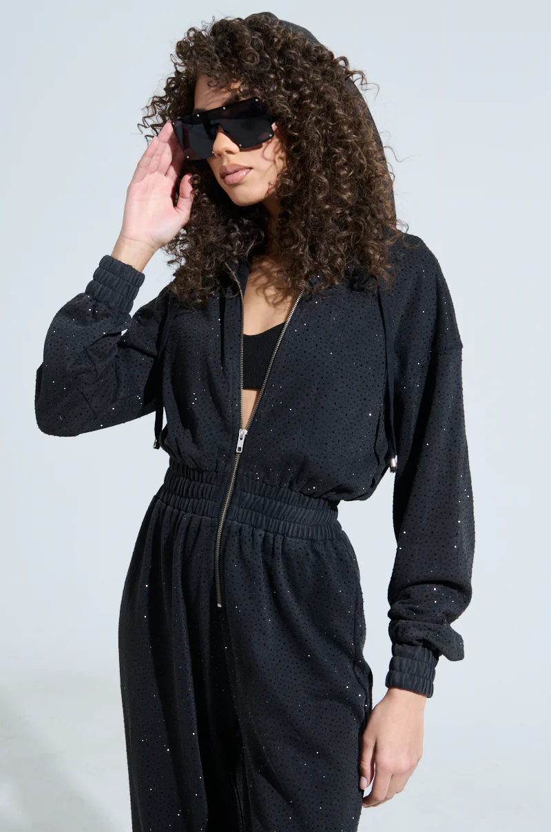 DOING THE MOST FRENCH TERRY JUMPSUIT WITH RHINESTONES - Image 7