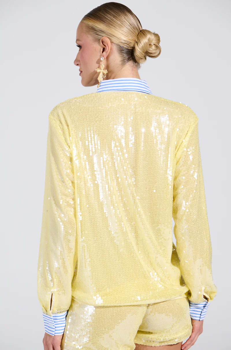 DOLLY SEQUIN BUTTON DOWN TOP - Image 5