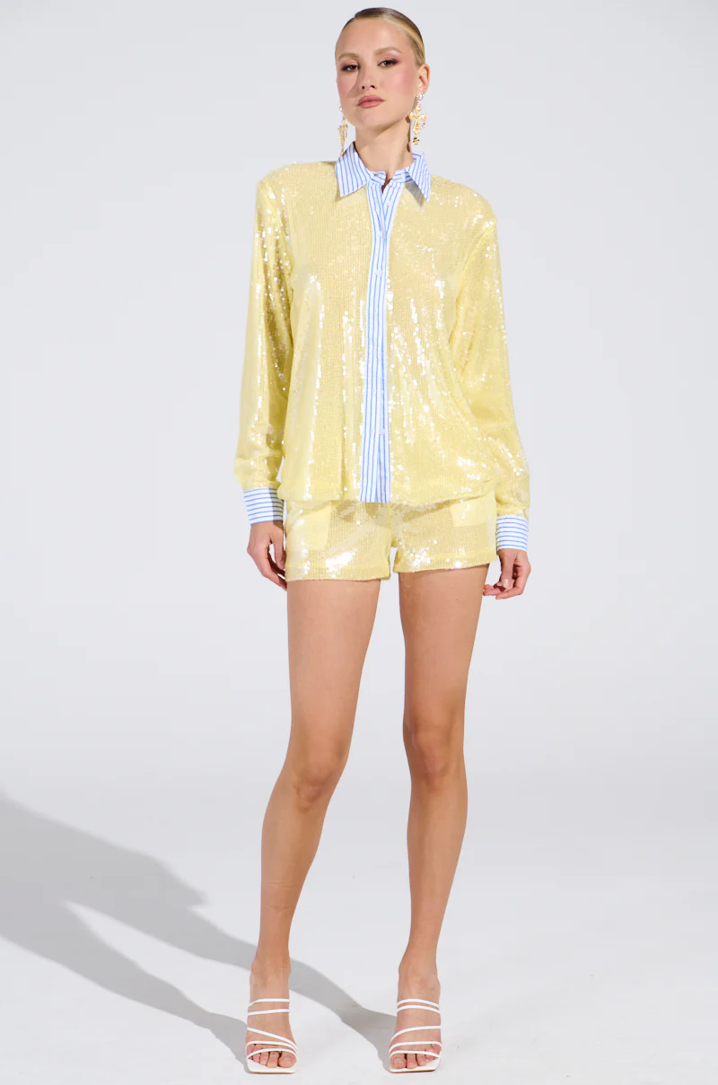 DOLLY SEQUIN BUTTON DOWN TOP - Image 6