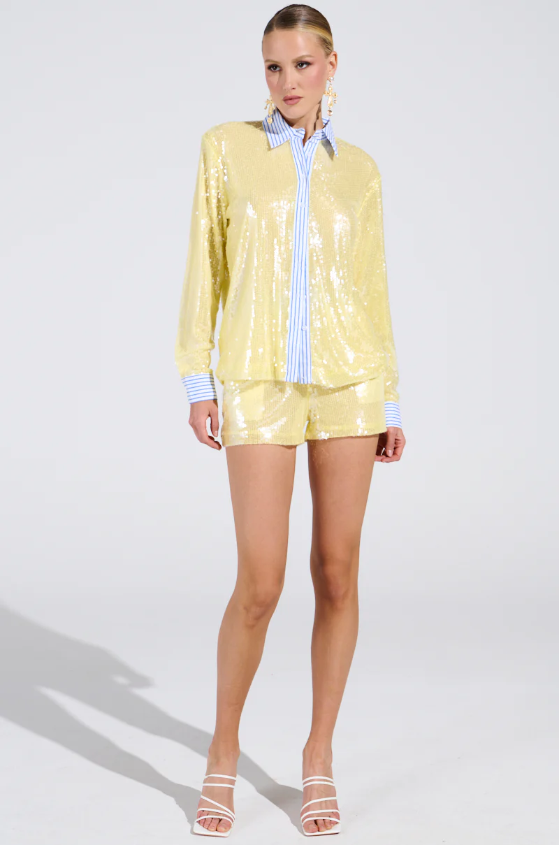 DOLLY SEQUIN BUTTON DOWN TOP - Image 7