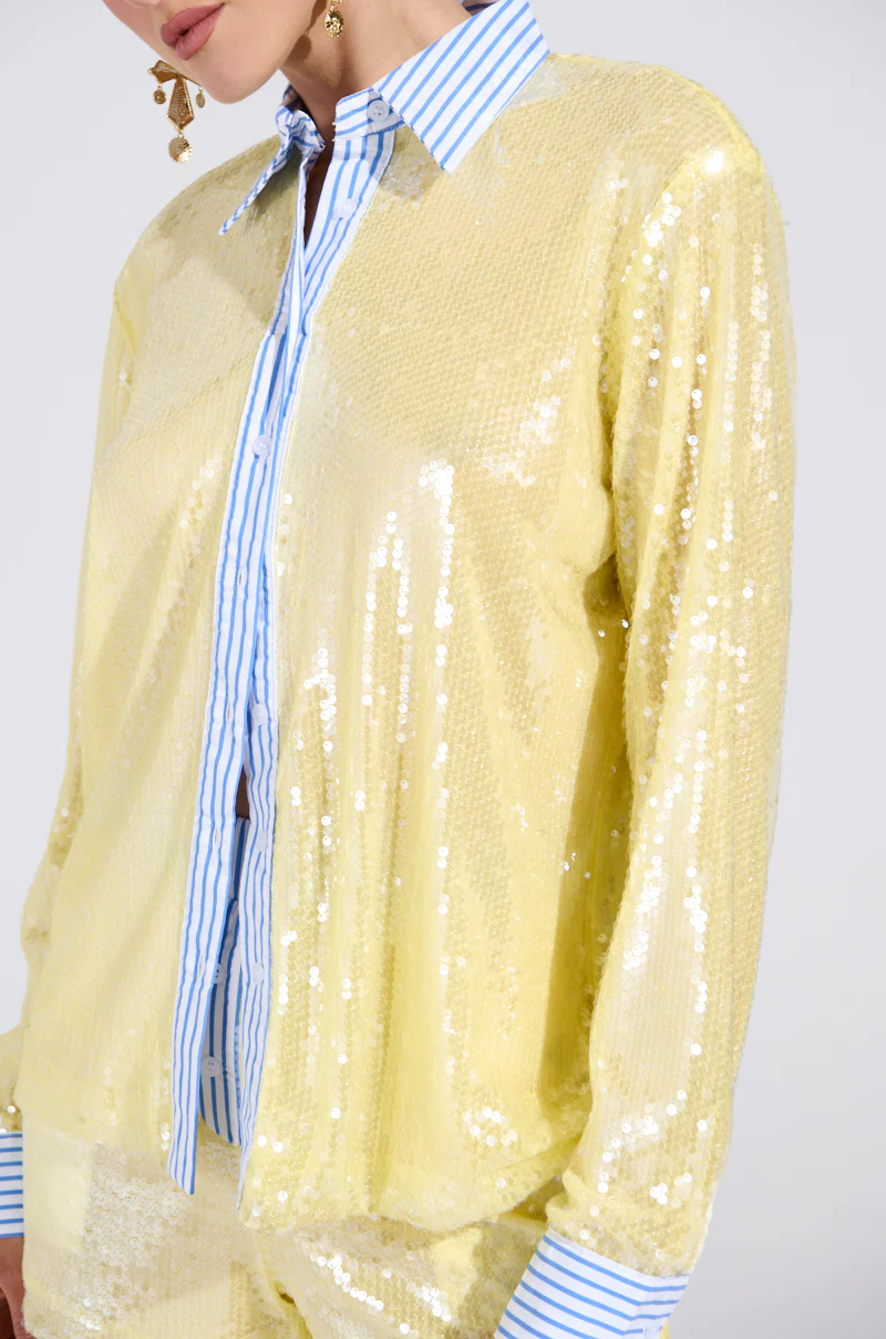 DOLLY SEQUIN BUTTON DOWN TOP - Image 8