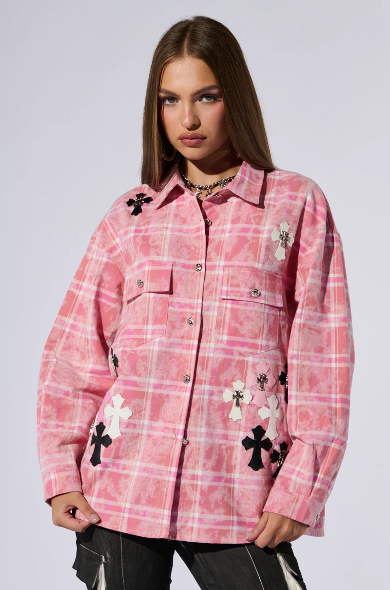 DONT GET ME GOING PLAID TOP - Image 2