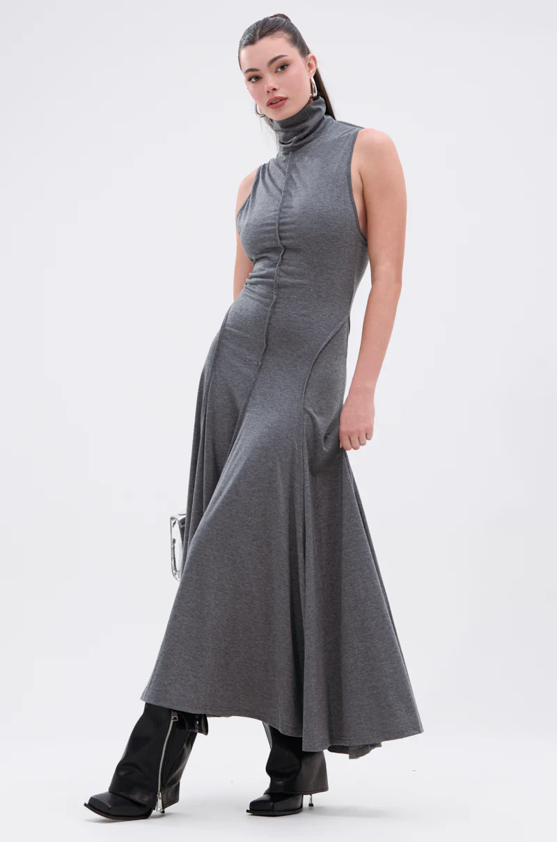 DONT GIVE UP MOCK NECK KNIT MAXI DRESS - Image 4