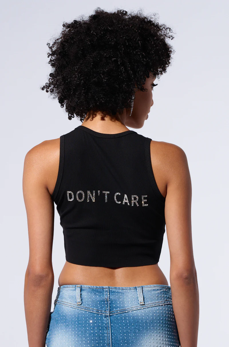 DONT KNOW DONT CARE CROPPED TANK - Image 3