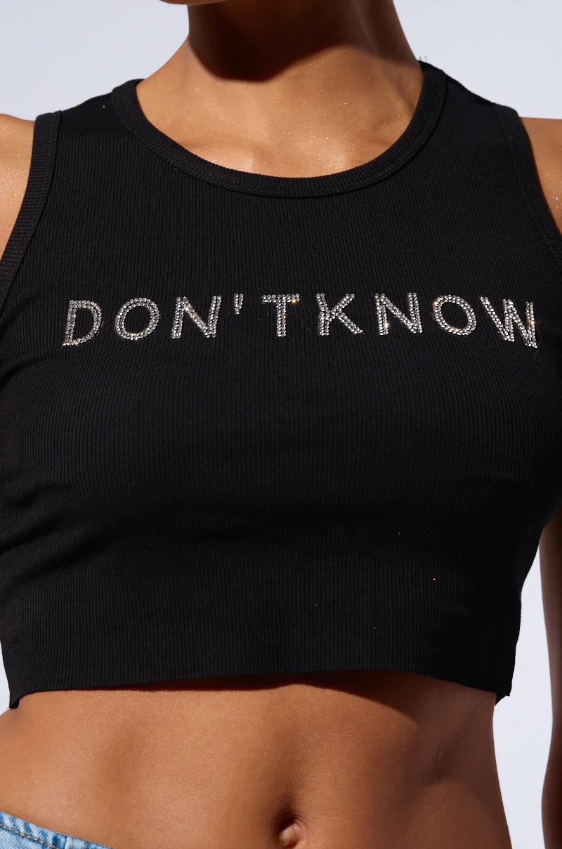 DONT KNOW DONT CARE CROPPED TANK - Image 5