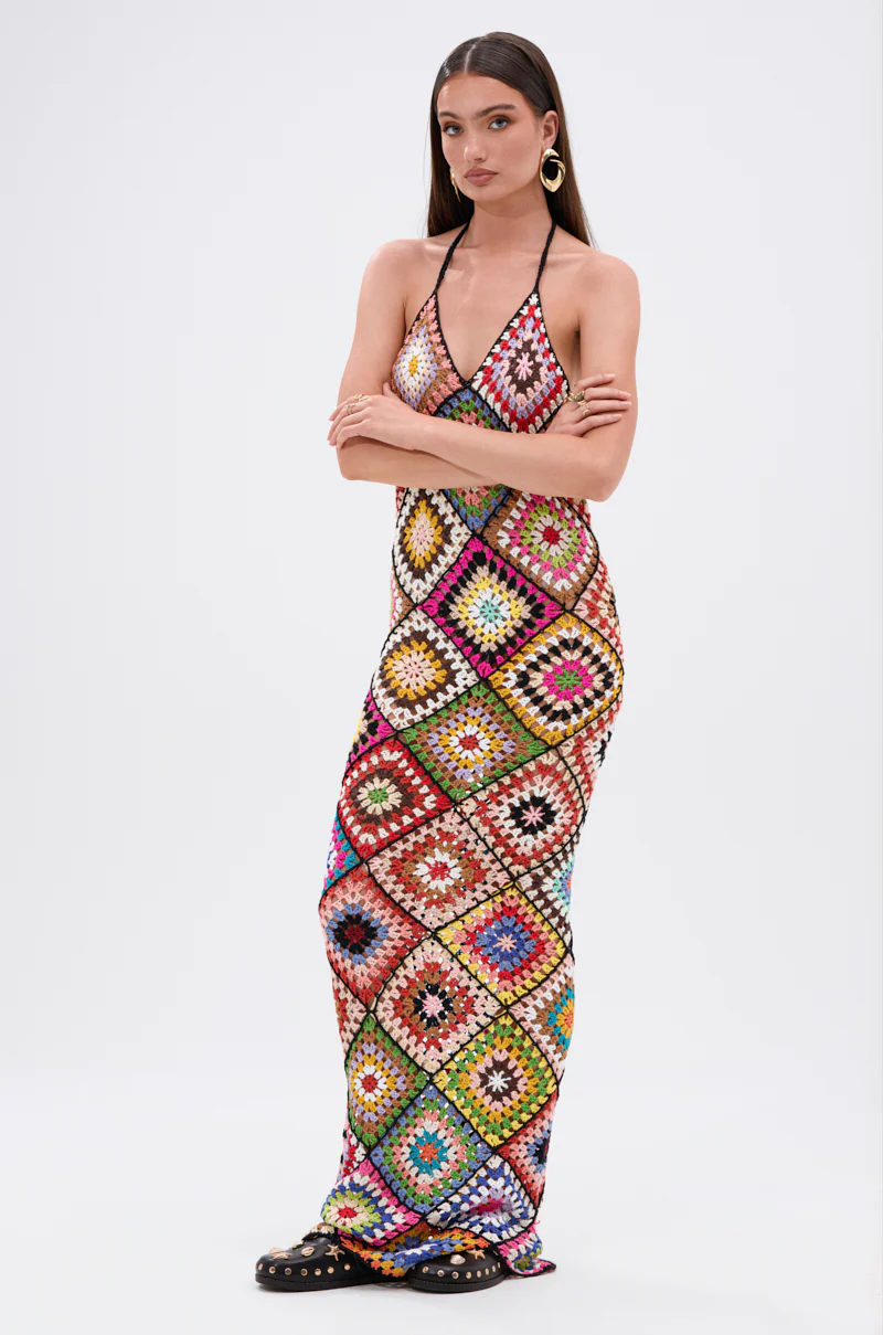 DONT LET ME GO CROCHET MAXI DRESS - Image 3